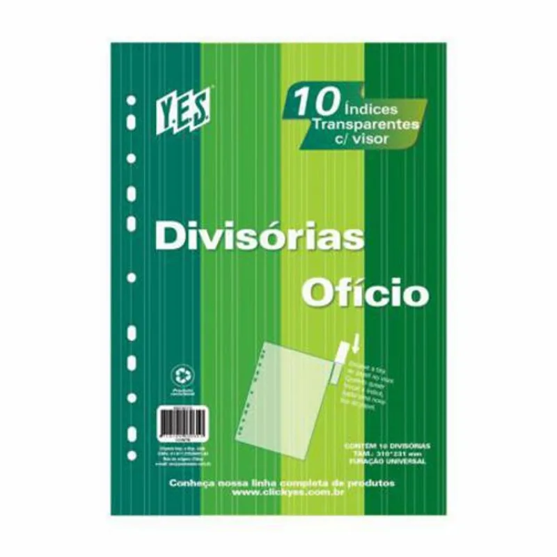 Divisória Cristal Ofício 10 Projeções Com Visor 10intb-c