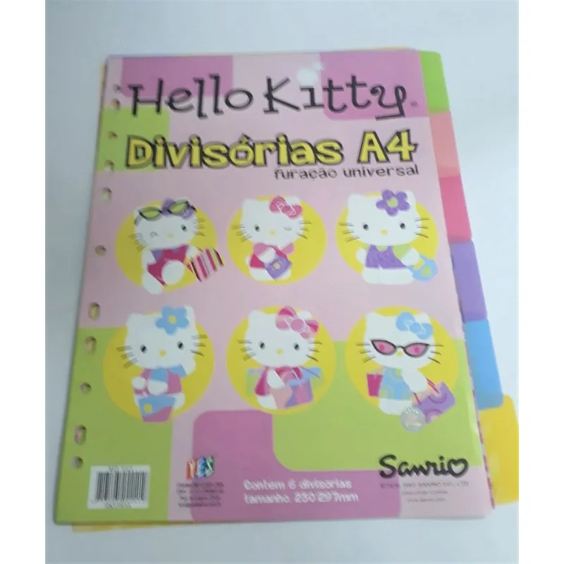 Yes Hello Kitty Kit Divisórias Sortidas 2 Com 6 Divisões A4