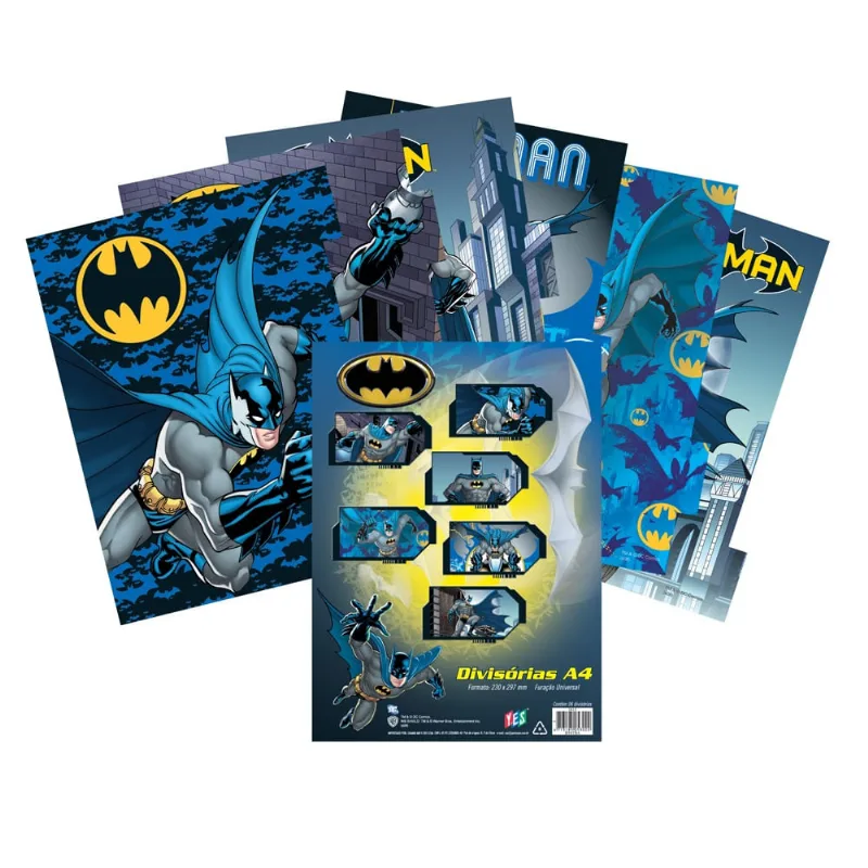 Yes Kit Divisórias Batman Com 6 Divisões A4