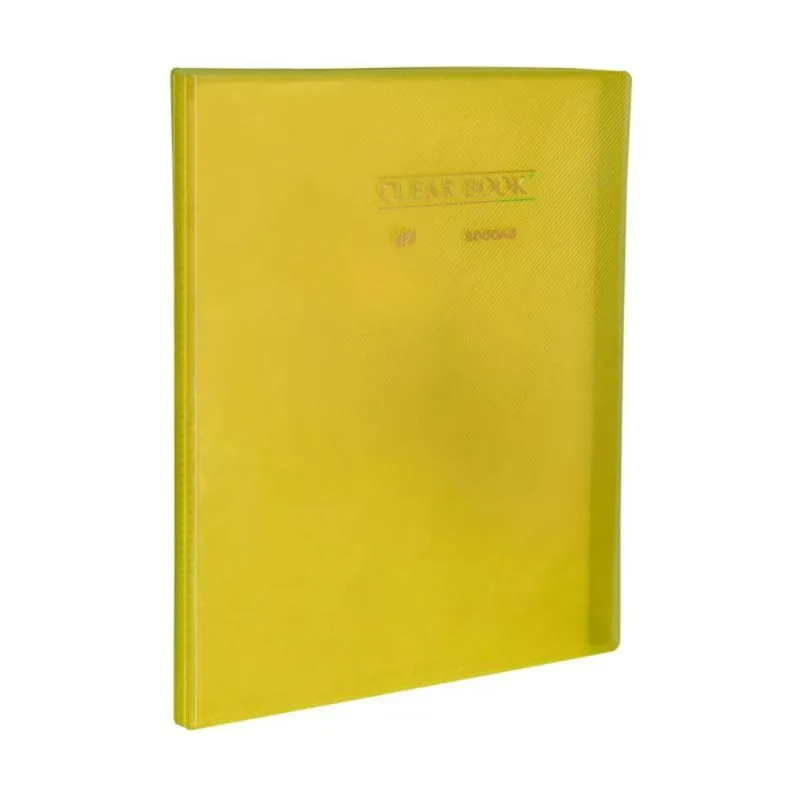 Pasta Catálogo A4 Amarelo Cristal Com 50 Folhas Yes Clear Book Escolar Aula Apresentação