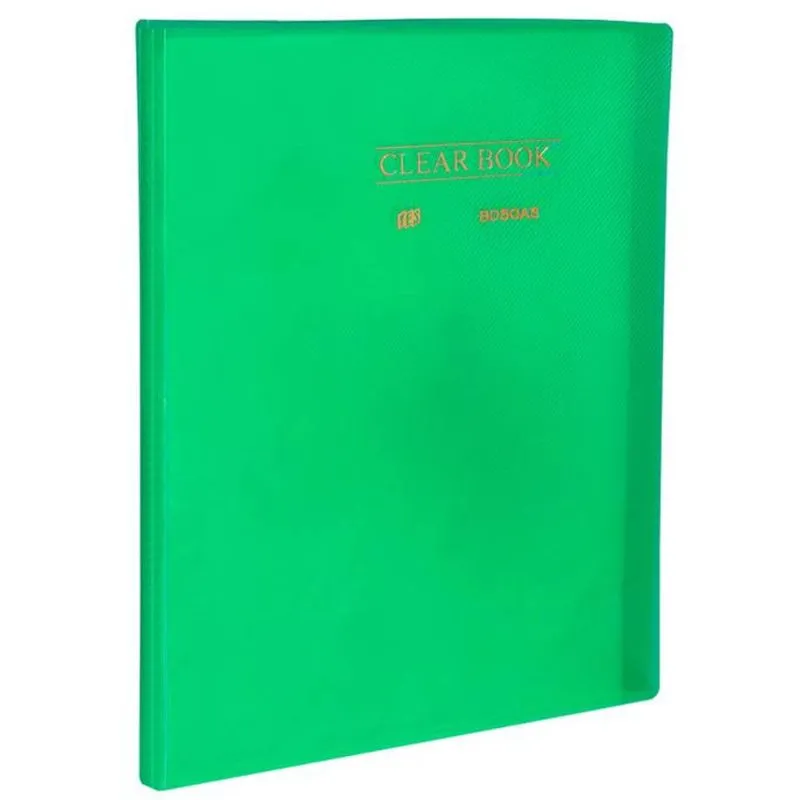 Pasta Catálogo A4 Com 50 Folhas Plásticas Transparente Clearbook Yes Verde Cristal Arquivos Exames