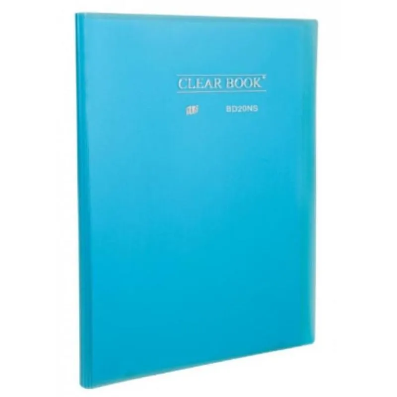 Pasta Catálogo Clear Book A4 20 Folhas Plástico Yes Azul