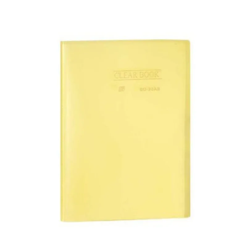 Pasta Catálogo A4 Amarelo Cristal Com 20 Folhas Yes Clearbook Aula Apresentação Resistente Escolar