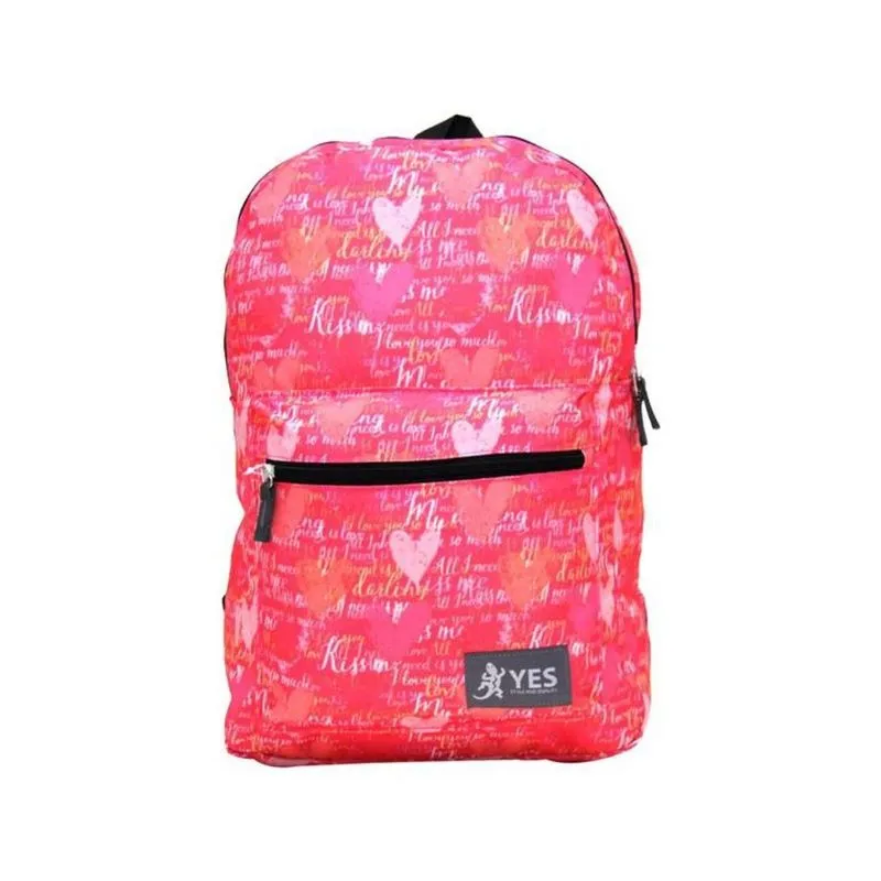 Mochilas Escolar Yes Street Estampadas Leve Rosa Espaçosa Grande Viagem Criança Vibrante Colorida