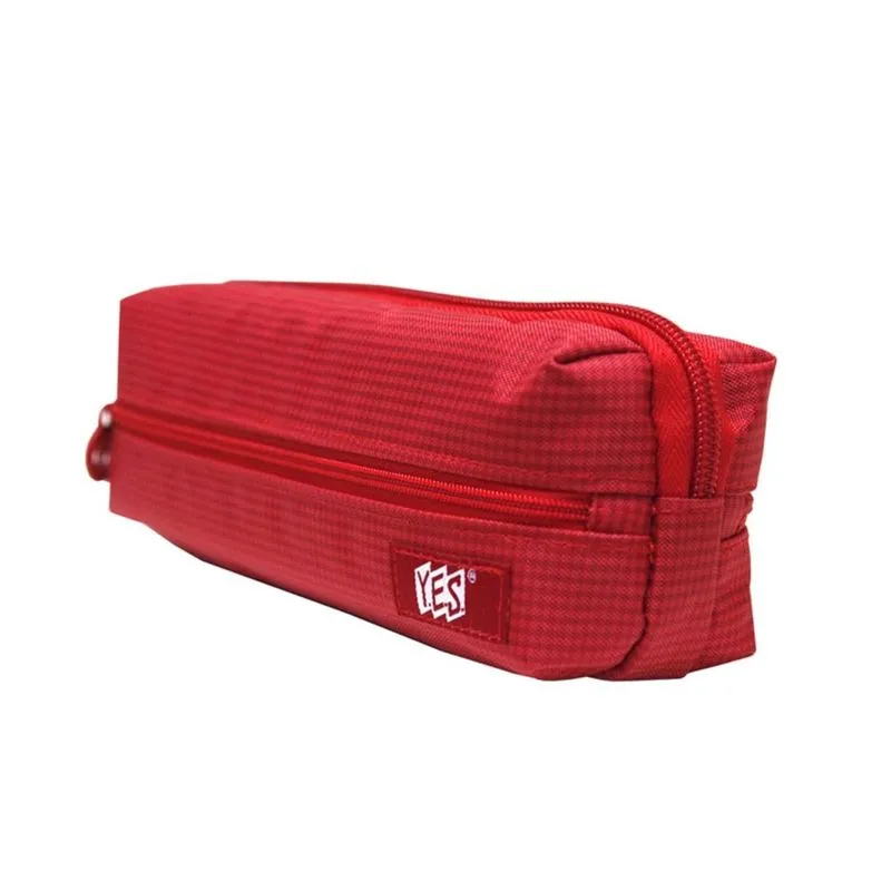 Estojo com 3 zíperes VERMELHO
