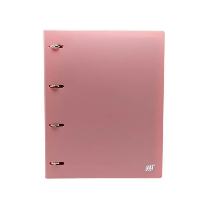 Fichário Colegial Yes 4 Argolas Rosa Pastel