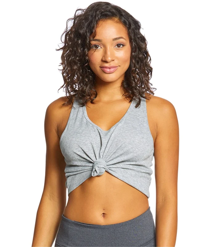 Glyder Knot Crop Tank Grey Heather / M
