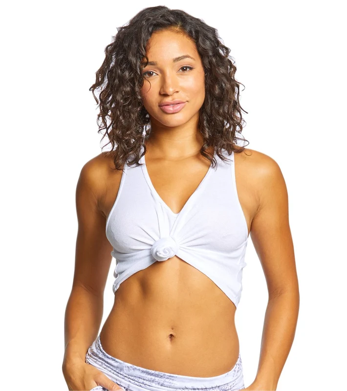 Glyder Knot Crop Tank White / L