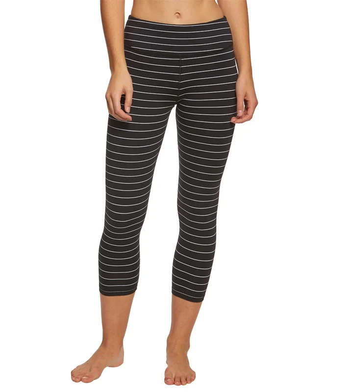 Glyder Vital 7/8 Yoga Leggings Black/White Stripe / XS