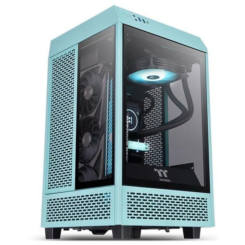 Gabinete Thermaltake The Tower 100 Turquesa, Mini-itx, Vidro
