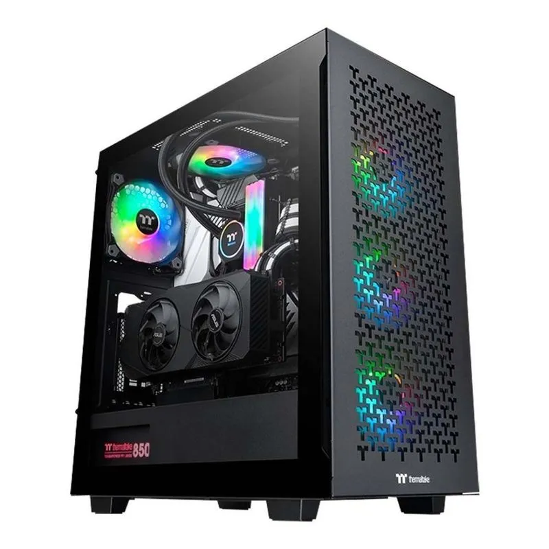 Gabinete Tt V350 Tg Argb Air/blk/mid-tower/3*120mm Ca-1s3-00