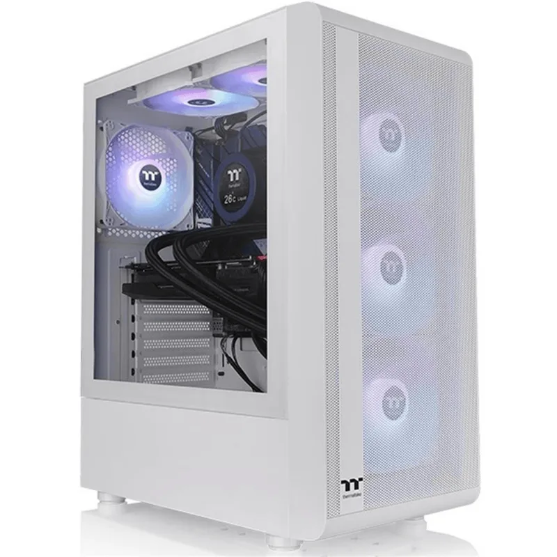 GABINETE PC ATX THERMALTAKE S200TG SNOW 4 COOLERS +CONTROLADORA RGB REGALO