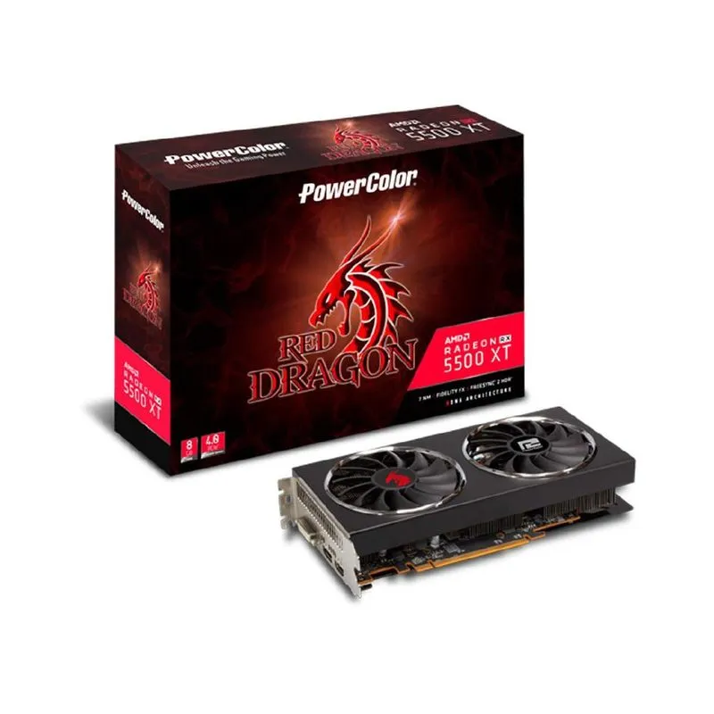 Gpu AMD RX5500XT 8GB D6 Power Color 8GBD6-DHR/OC 1A1-G00323900G