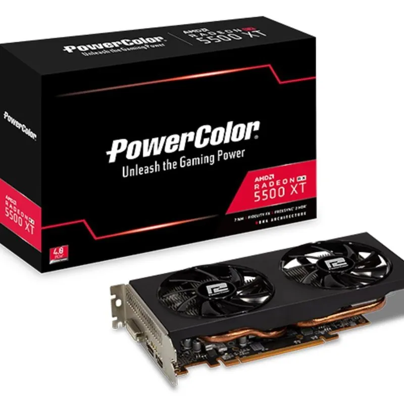 PLACA DE VIDEO POWER COLOR RADEON RX 5500XT 4GB DDR6 - AXRX5500XT 4GBD6-DH/OC