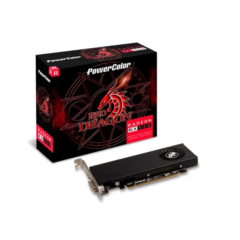 Placa de Vídeo PowerColor AMD Radeon RX550 Red Dragon 4GB GDDR5 128-bit - AXRX-550-4GBD5-HLE