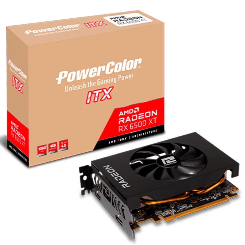Placa de Video Powercolor Amd Radeon Rx 6500 Xt 4gb Gddr6 Itx