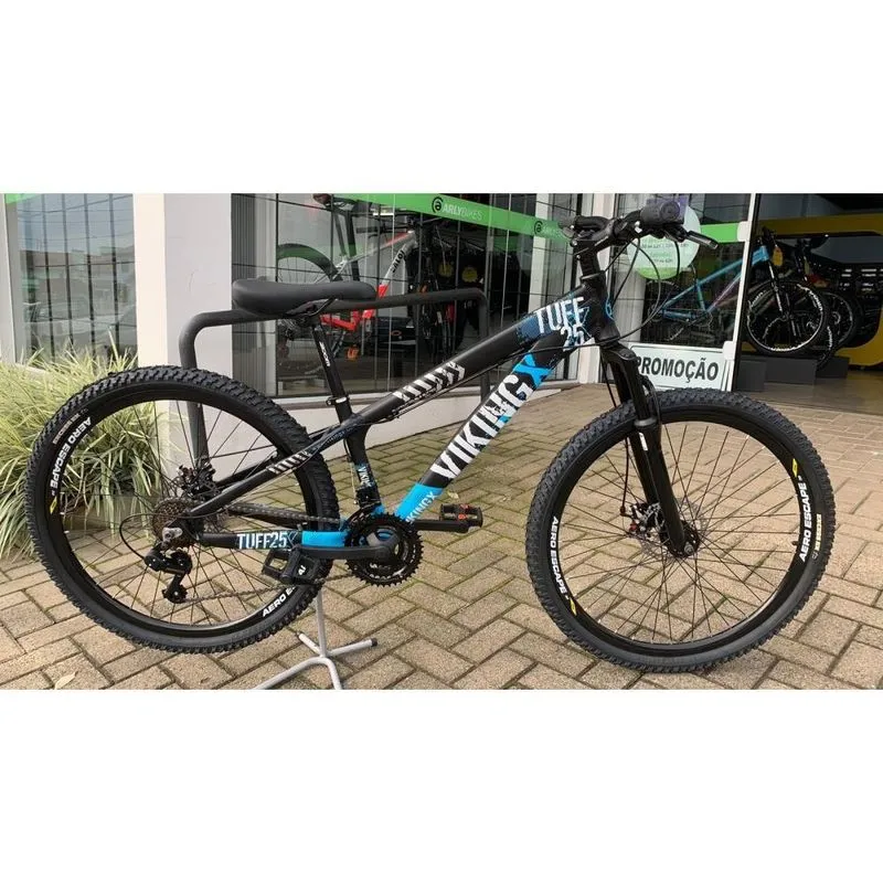 Bicicleta TUFF X-25 Shimano Dirt Jump Aro 26 Azul/Laranja TUFF 25 Grau Preto+Azul