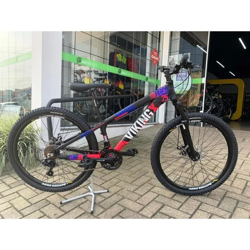 Bicicleta TUFF X-25 Shimano Dirt Jump Aro 26 Azul/Laranja TUFF 25 Grau Preto+Rosa