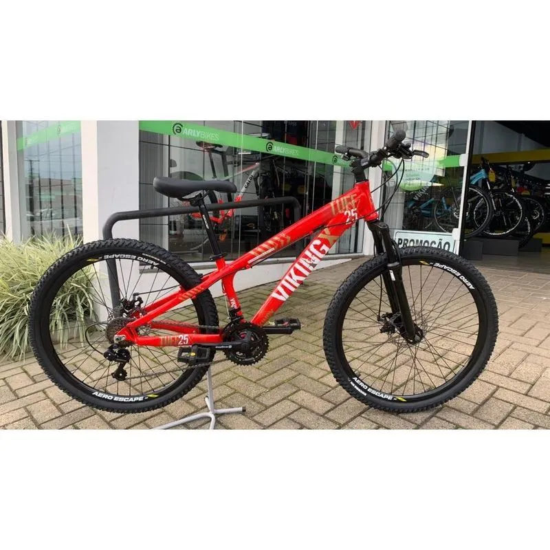 Bicicleta TUFF X-25 Shimano Dirt Jump Aro 26 Azul/Laranja TUFF 25 Grau VERMELHO
