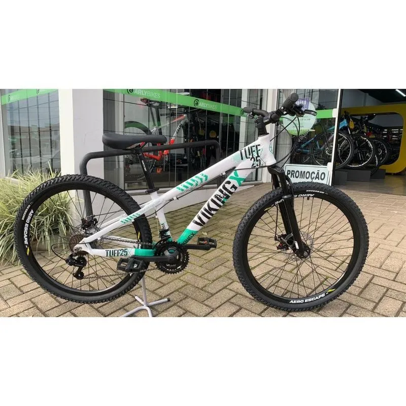 Bicicleta TUFF X-25 Shimano Dirt Jump Aro 26 Azul/Laranja TUFF 25 Grau Branco+Verde