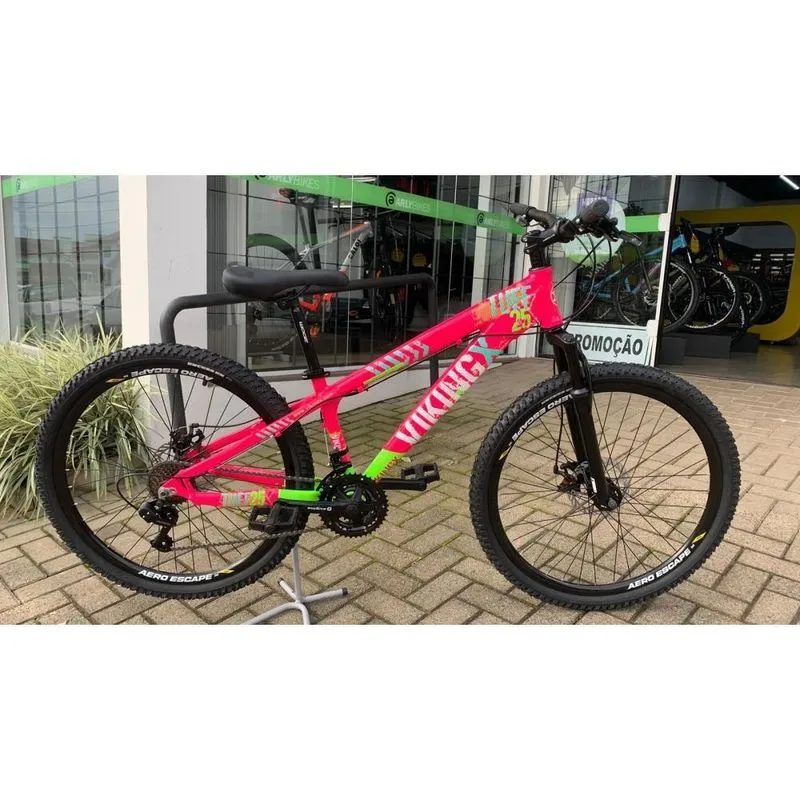 Bicicleta TUFF X-25 Shimano Dirt Jump Aro 26 Azul/Laranja TUFF 25 Grau Rosa+Verde