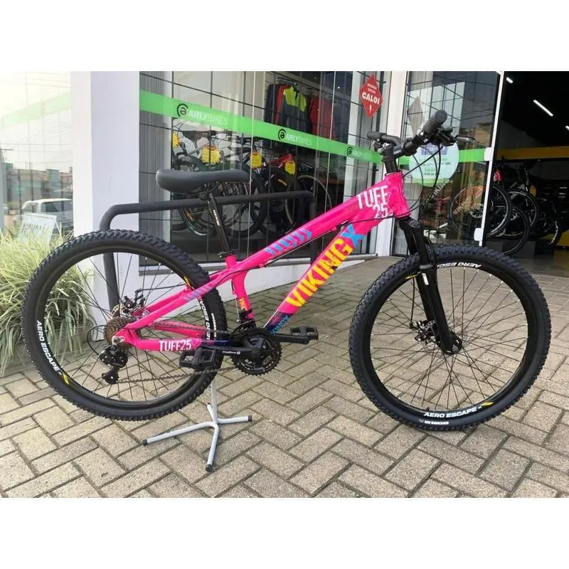 Bicicleta TUFF X-25 Shimano Dirt Jump Aro 26 Azul/Laranja TUFF 25 Grau Rosa+Roxo