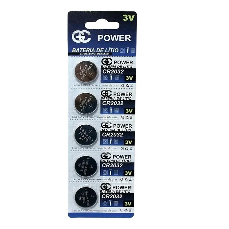 Bateria Pilha Moeda Cr2032 3v Cartela 5 Peças