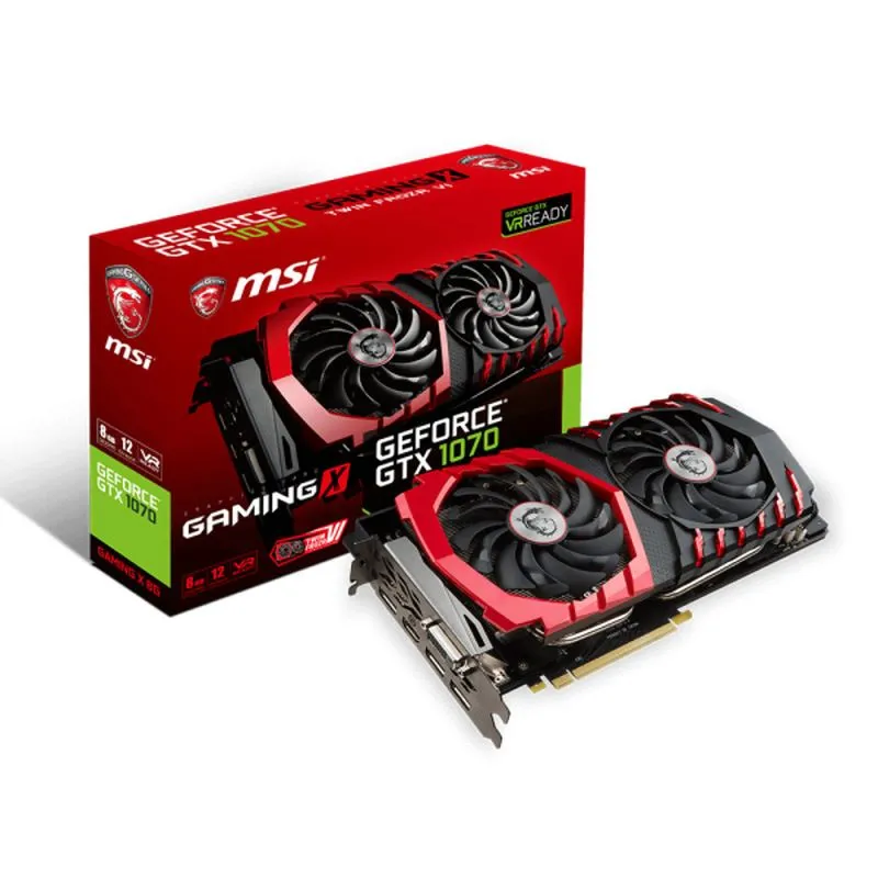 Placa de vídeo - NVIDIA GeForce GTX 1070 (8GB / PCI-E) - MSI - GTX 1070 GAMING X 8G