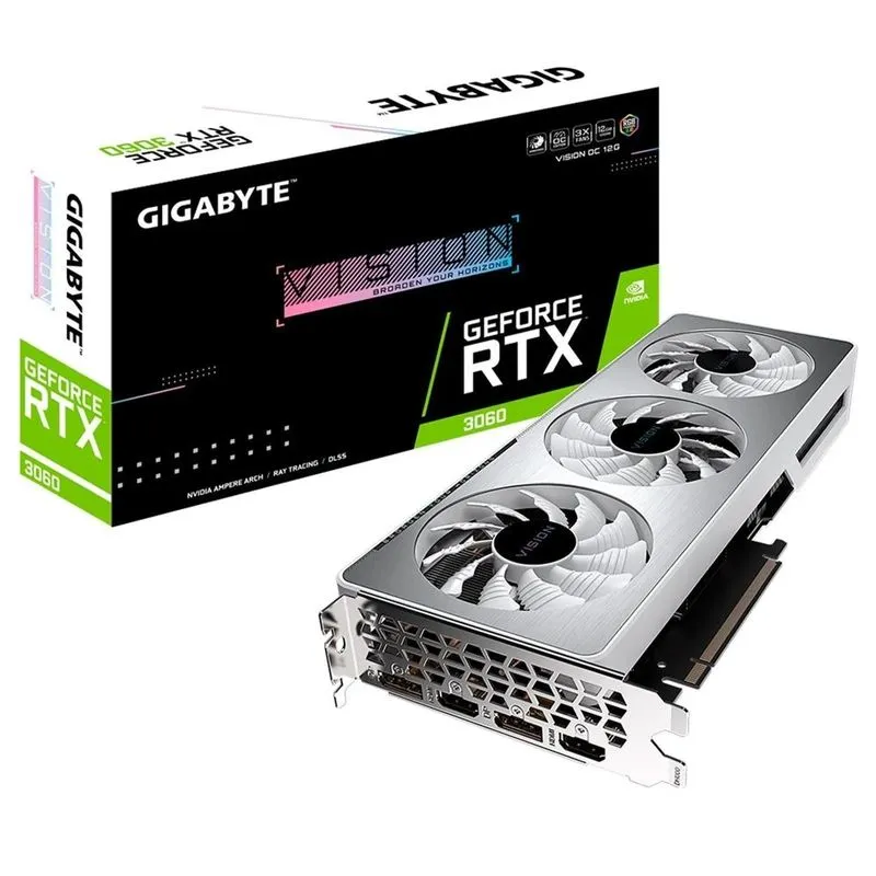 Placa De Vídeo Gigabyte Rtx 3060 Vision Oc 12g Lhr Gddr6
