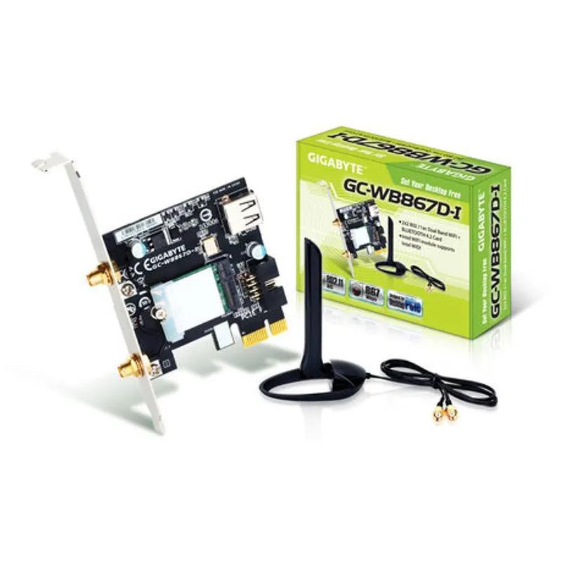 Placa de Rede - Wireless / Bluetooth - PCI-E - Gigabyte Dual-Band AC867 - GC-WB867D-I (REV 4.2)