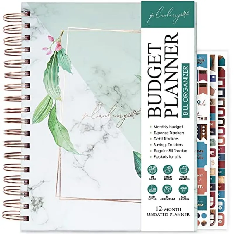 Planberry Large Budget Planner &amp; Monthly Bill Organizer With Pockets – 8.3 X 9.4 Home Finance &amp; Bill Payment Organizer – Budgeting Boo