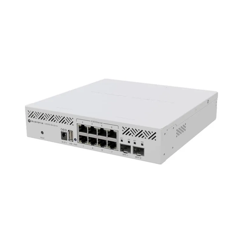 Switch Mikrotik Router 8 Portas Gerenciável - 8x 2,5G, 2x SFP+ 10Gbit - CRS310-8G+2S+IN