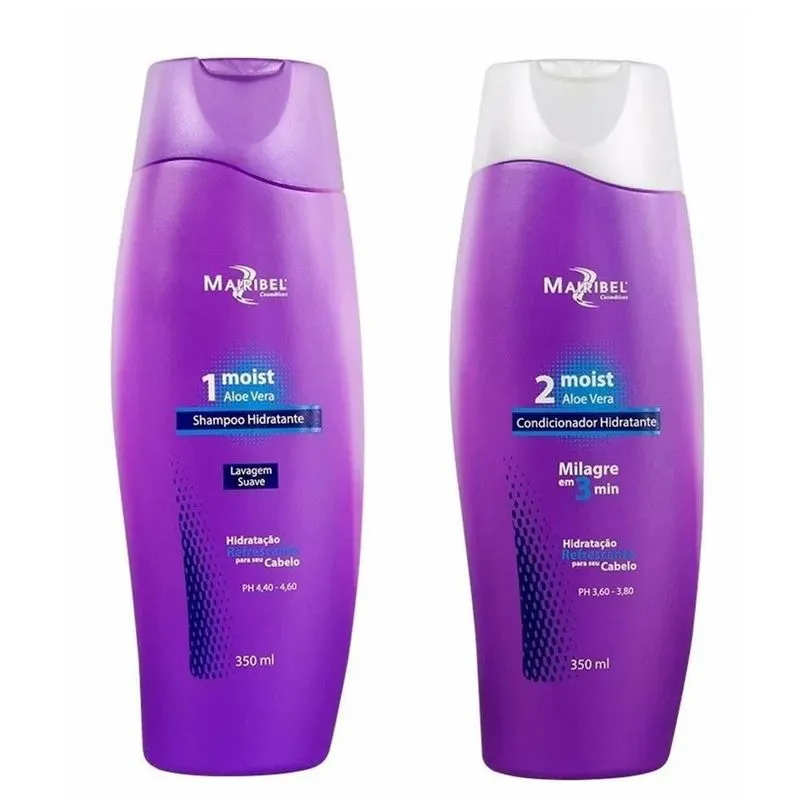 Kit Shampoo E Condicionador Moist Aloe Vera 350ml Mairibel