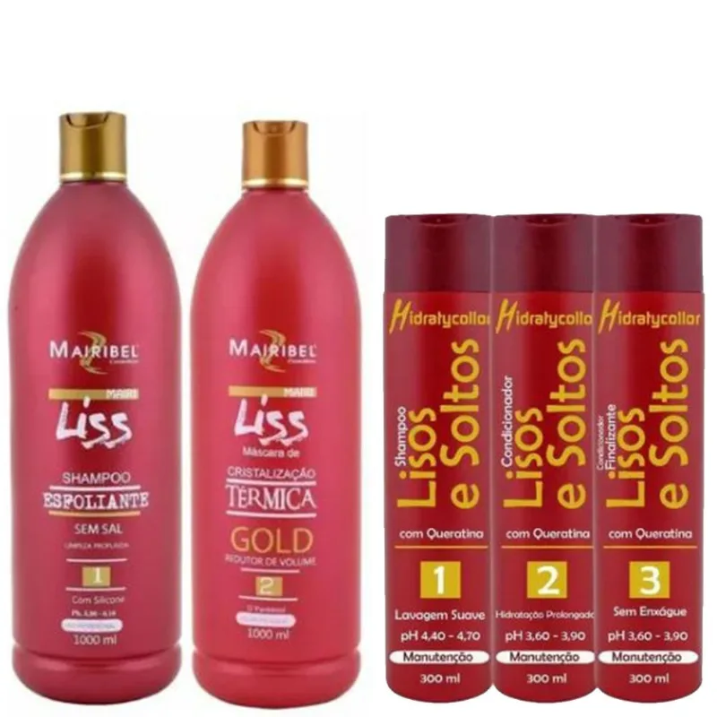 Kit Cristalização Térmica Gold e Manutenção Lisos e Soltos Mairibel