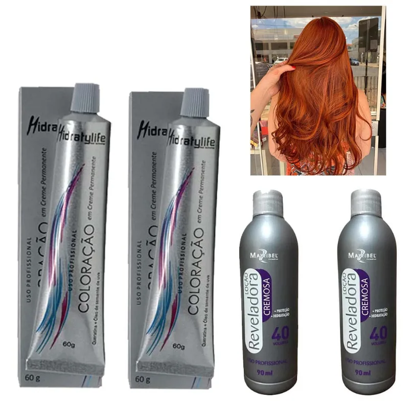 Kit Tinta Ruivo 02 Coloração e 02 OX 40 90ml Mairibel
