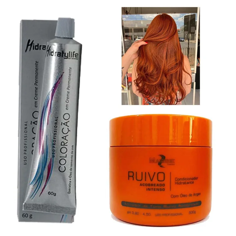 Kit Ruivo Acobreado 01 Mascara 500g e 01 Coloração Mairibel