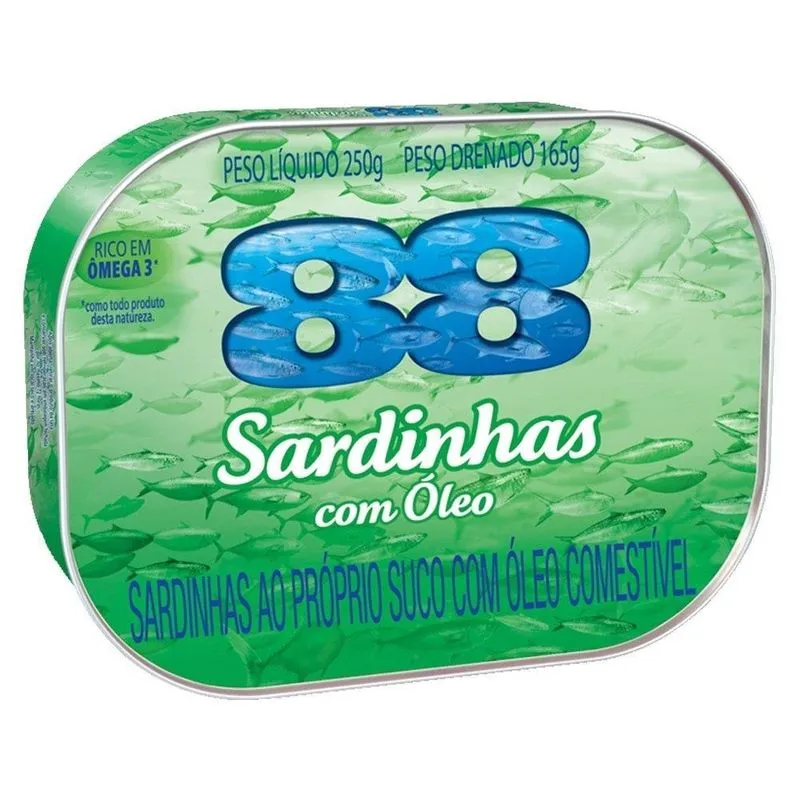 Sardinha 88 Óleo 250g - Embalagem Com 48 Unidades