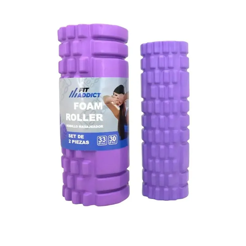Rolo Masajeador Fit Addict Set X2 Violeta Talle: UN - Color: VIOLETA