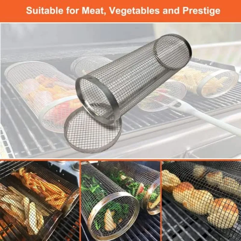 Zeeyu 2pcs Rolling Grilling Cesta - Greatest Grilling Bas