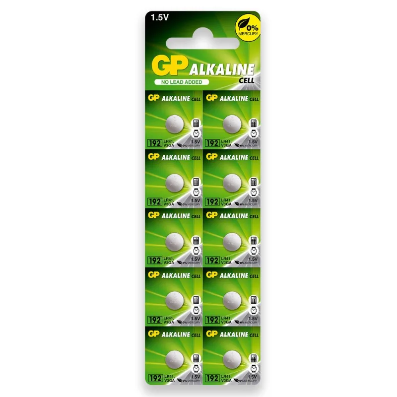 Pilha Alcalina LR41 GP Super Bateria 192 10 unidades