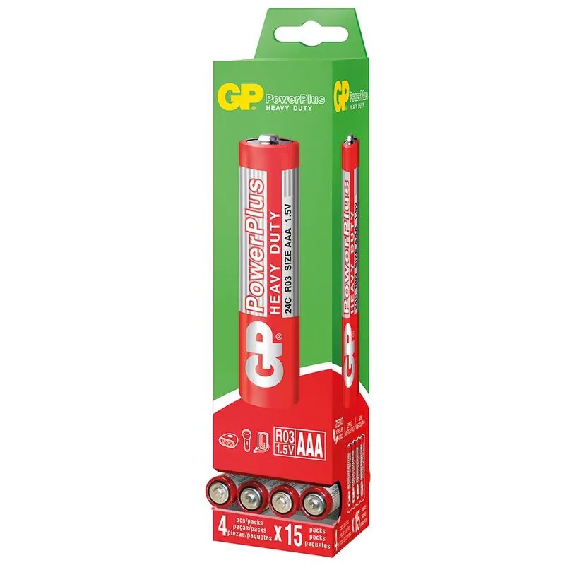 Pilha Powerplus Gp Aaa Tubo Com 15 Pack Com 4