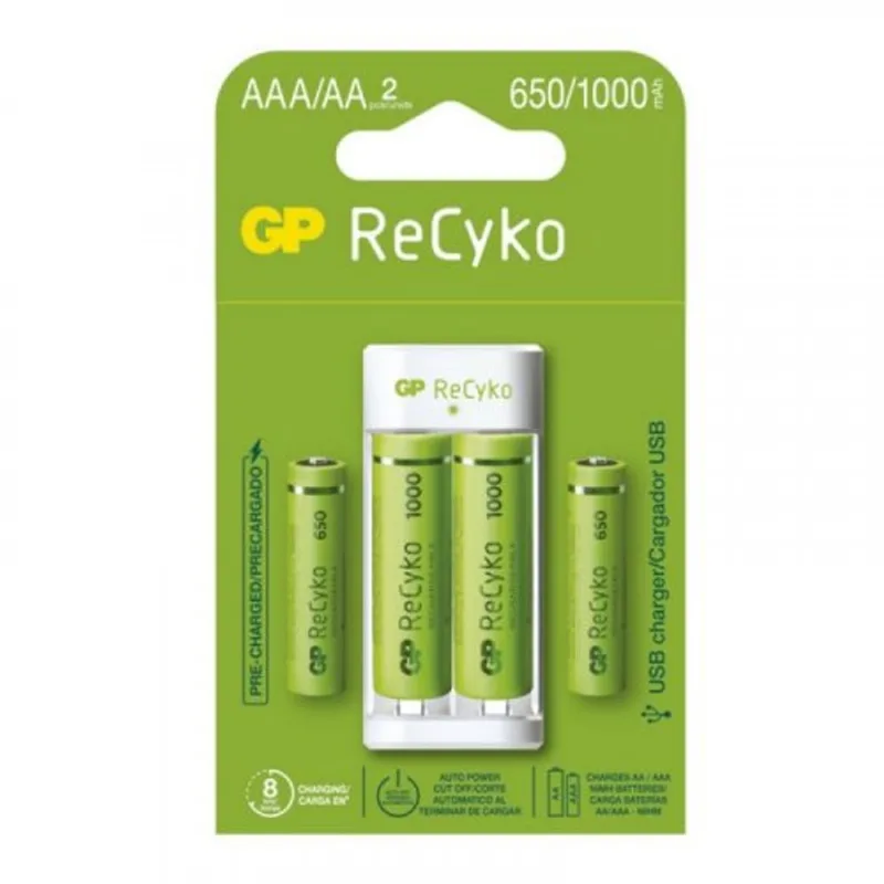 Cargador Gp Usb 2AA 1000 + 2 AAA 650