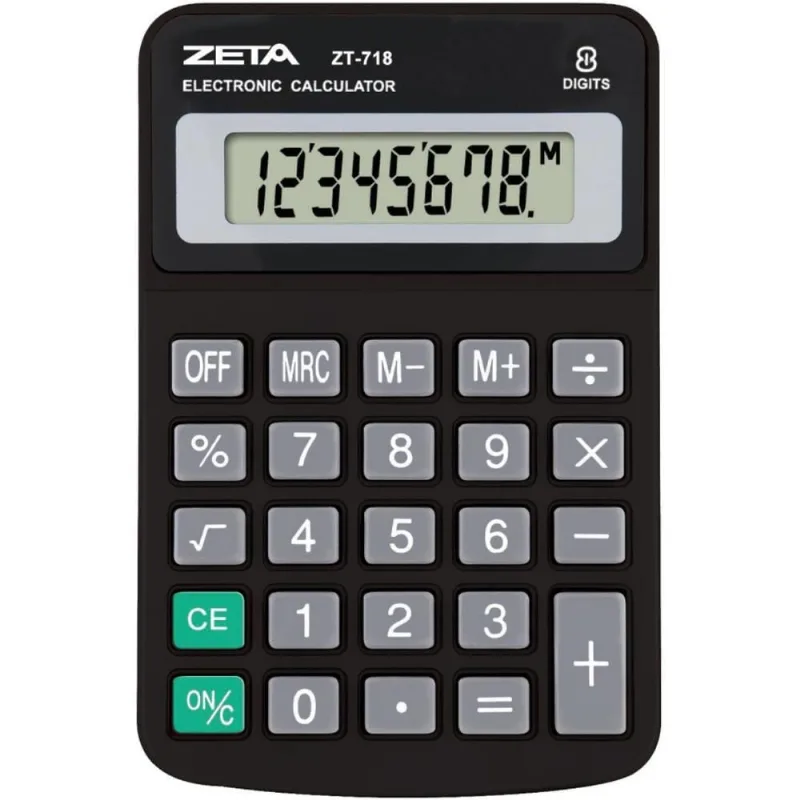 Calculadora de Mesa Zeta ZT718 8 Digitos Preta