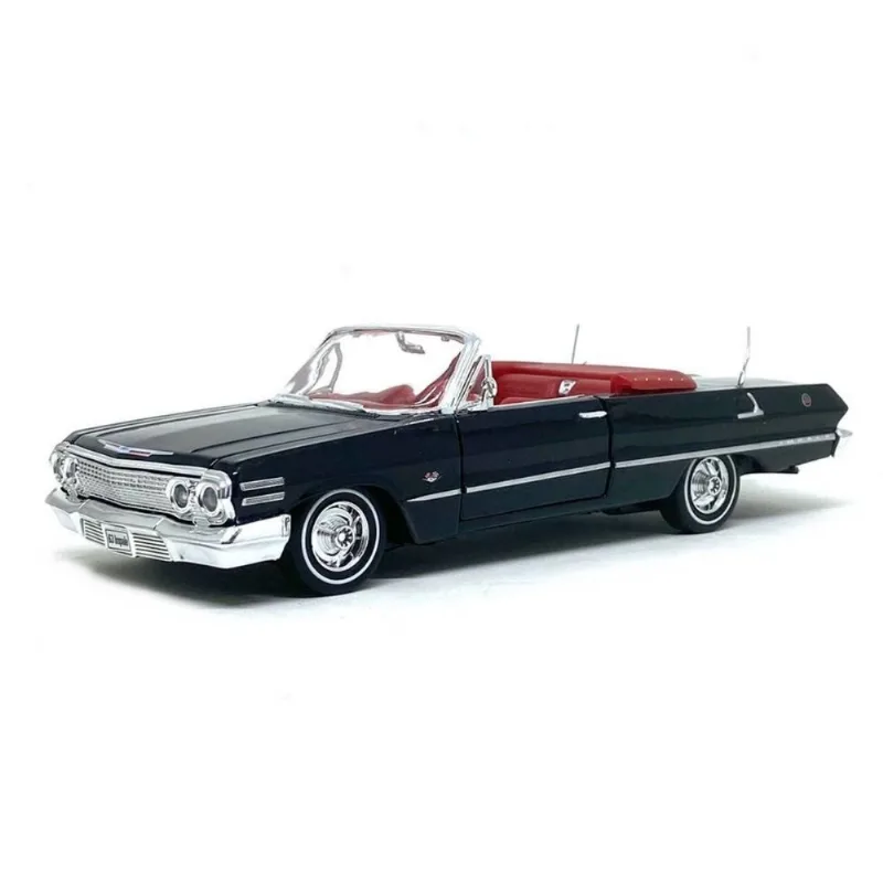 Miniatura Carro Chevrolet Impala 1963 1/24 Preto Welly Wel22434W