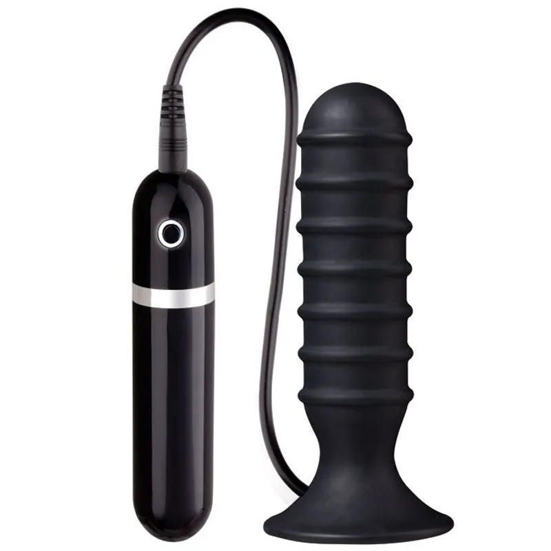 Plug Anal 13 Cm Com Ventosa E 10 Vibrações - Thriller Ass Buttplug - Nanma