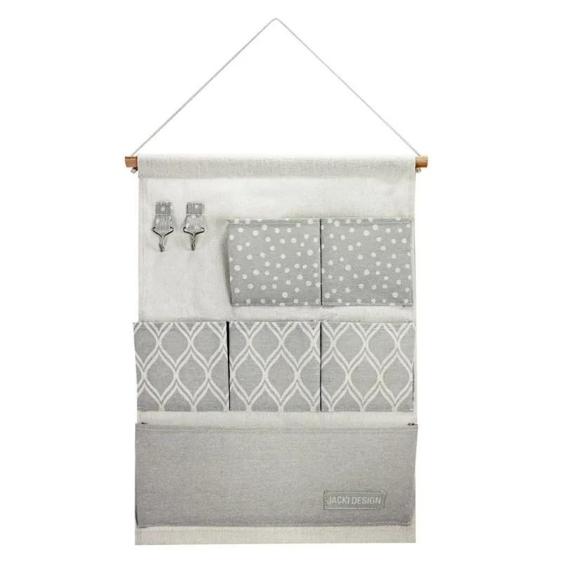 Organizador Porta Trecos P/ Pendurar C/ 6 Bolsos - Linha Loft Cinza
