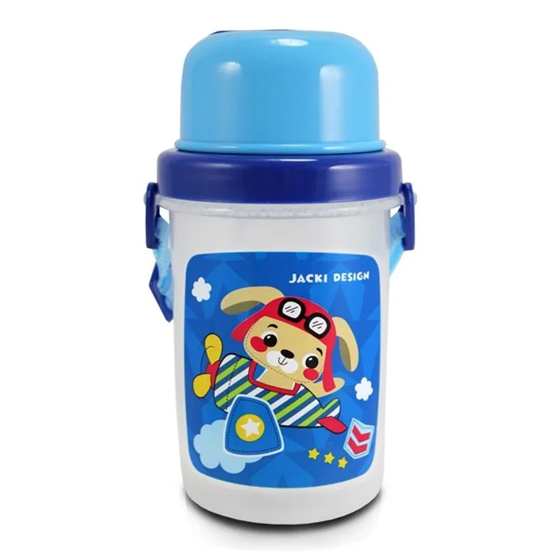 Squeeze 450ml Infantil - Cachorro de Polipropileno Marca Jacki Design Coleção Filhotinhos Cor Azul Medidas 10 x 9 x 16,5