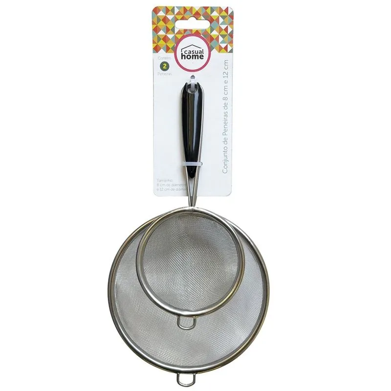 Conjunto de Peneiras Aço Inoxidável Casual Home 8 cm e 12 cm Inox