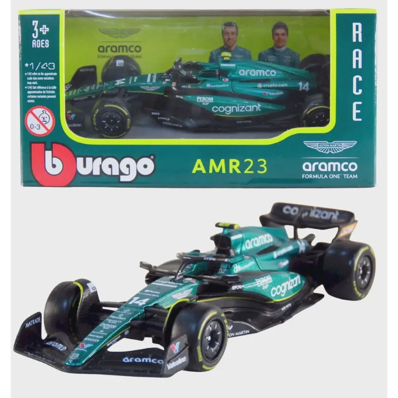 Aston Martin AMR23 - Fernando Alonso #14 - Formula 1 2023 - Aston Martin Aramco F1 Team - 1/43 - Bburago