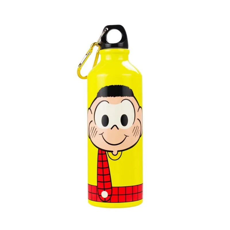 Garrafa Alumínio Amarela Cascão 500ml - Turma Da Mônica